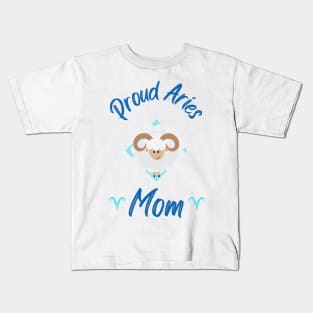 Proud Aries Mom Astrology Zodiac Kids T-Shirt